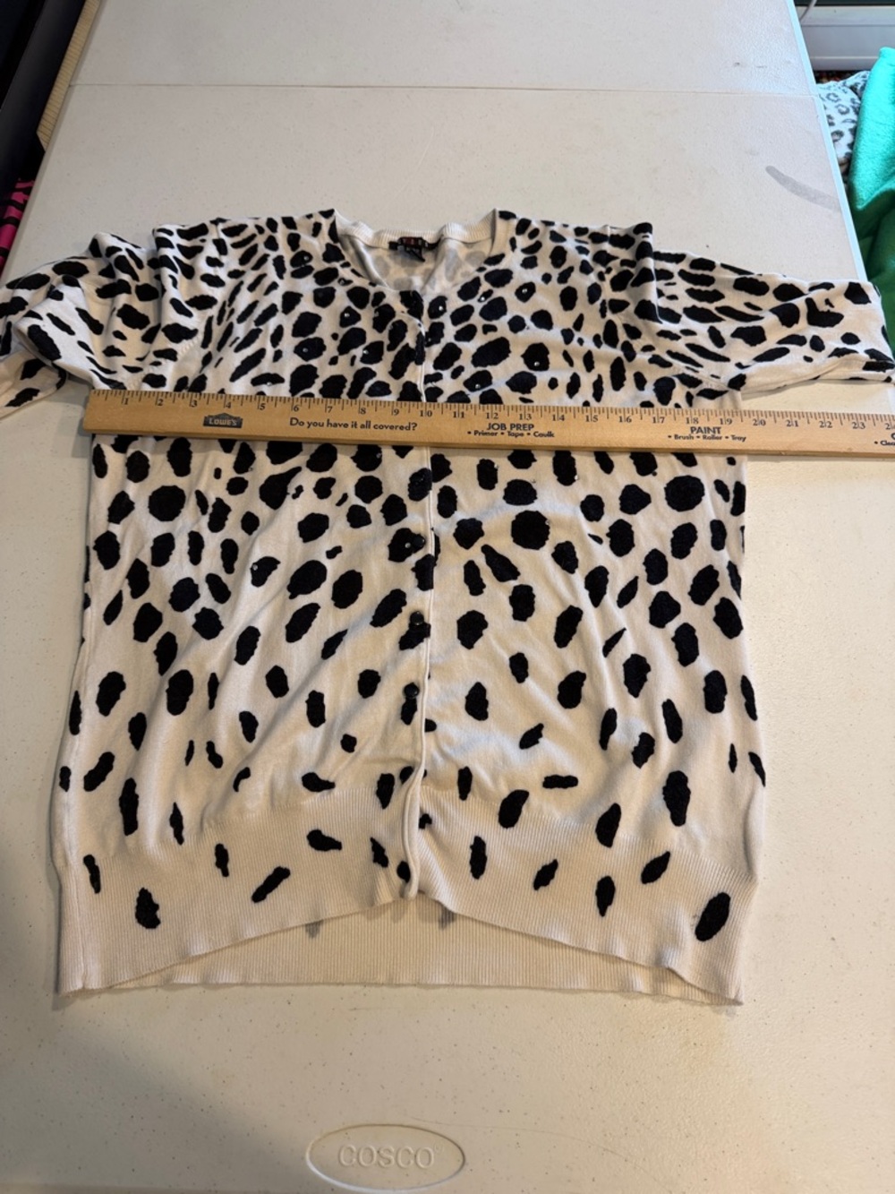 #452.🪷Xhilaration Black and White Spot Print Sweater. Xl - Picture 2 of 8